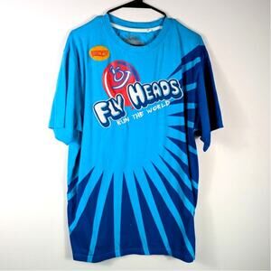 Born Fly Heads Run The World Graphic T Shirt Mens XL Blue Streetwear Tee Skater